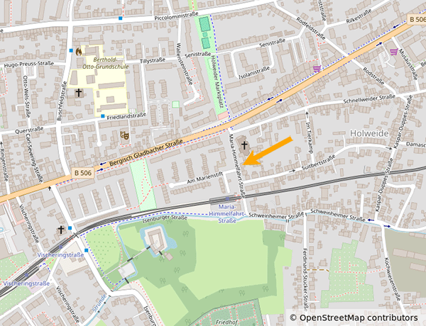 Lokalisierung der Kindertagesstätte St. Mariä Himmelfahrt
